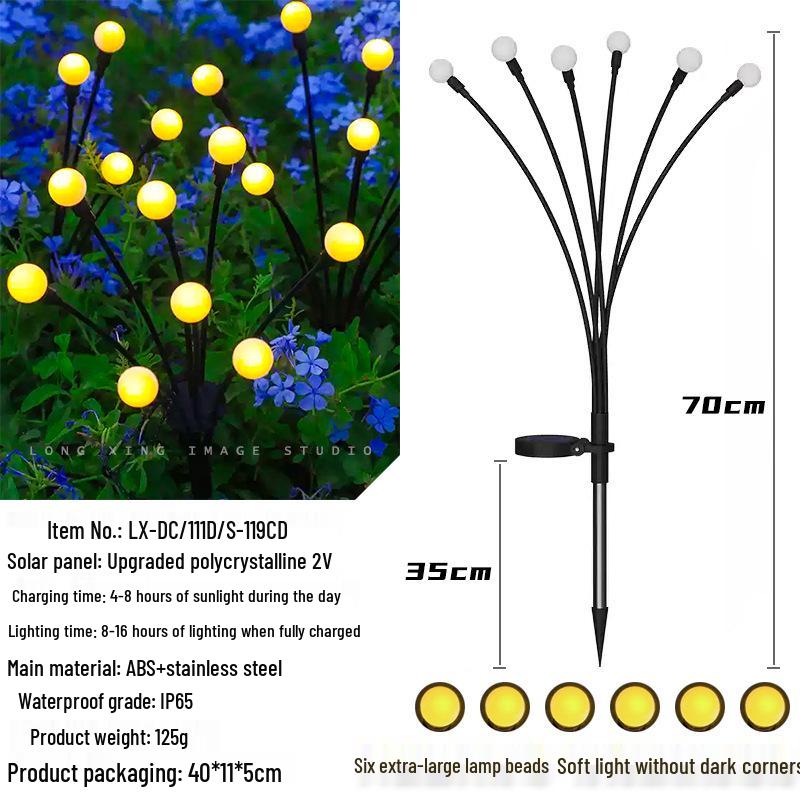 Romantic Solar Firefly String Lights for Outdoor Lawn, Garden, Courtyard, B&B, and Restaurant Decor