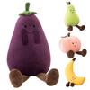 Плюшевая игрушка с фруктами, милый банан, персик, груша, баклажан, мультяшная кукла, плюшевый орнамент, мягкая кукла с фруктами, вечерние украшения для домашнего стола, креативные подарки