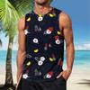 Летний мужской однотонный поглощающий пот дышащий жилет без рукавов с принтом и расширяющимся плечом