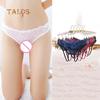 Women Sexy Low Waist Lace G-String Underwear See-Through Crotchless Thong Panty Comfortable