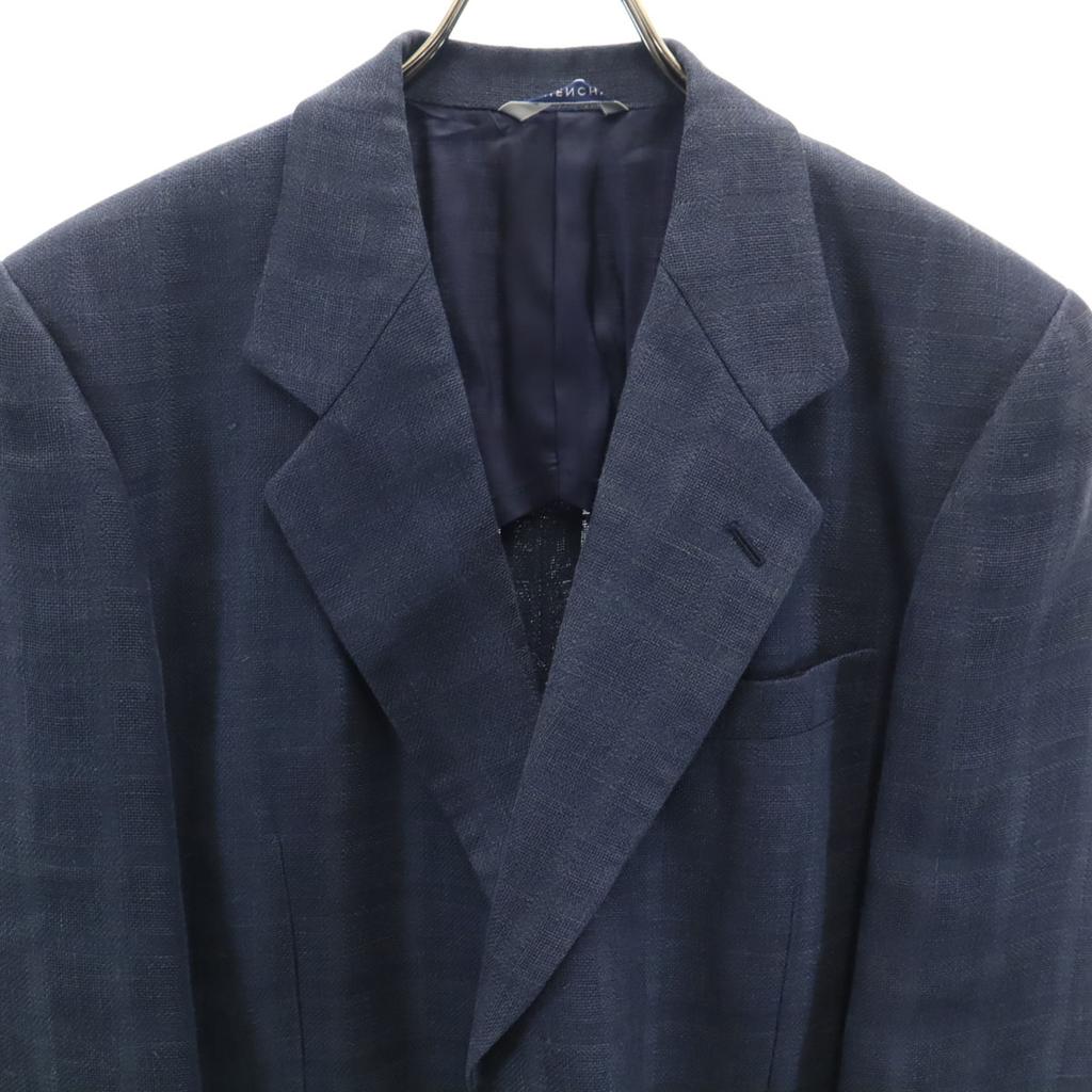 Givenchy 90-е Лен Старый Клетчатый Укороченный Пиджак S древесно-угольный Мужской Б/У