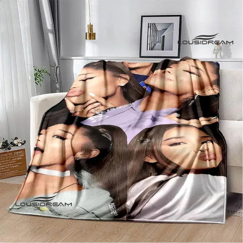 Плед с принтом певицы Арианы Гранде Теплые фланелевые пледы Мягкий и удобный Домашний дорожный плед Постельное белье Подарок на день рождения