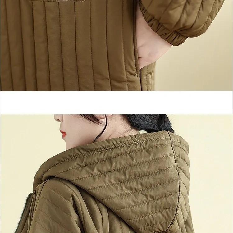 Зимняя куртка миди с капюшоном большого размера, Модная куртка с хлопковой подкладкой, Свободный западный стиль, Женская, на все случаи жизни