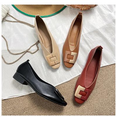Мода 2024 Весна Осень Французский Низкий Каблук Квадратный Голова Плоские Туфли Женские Мягкие Туфли Удобные Модные Туфли Для Женщин43