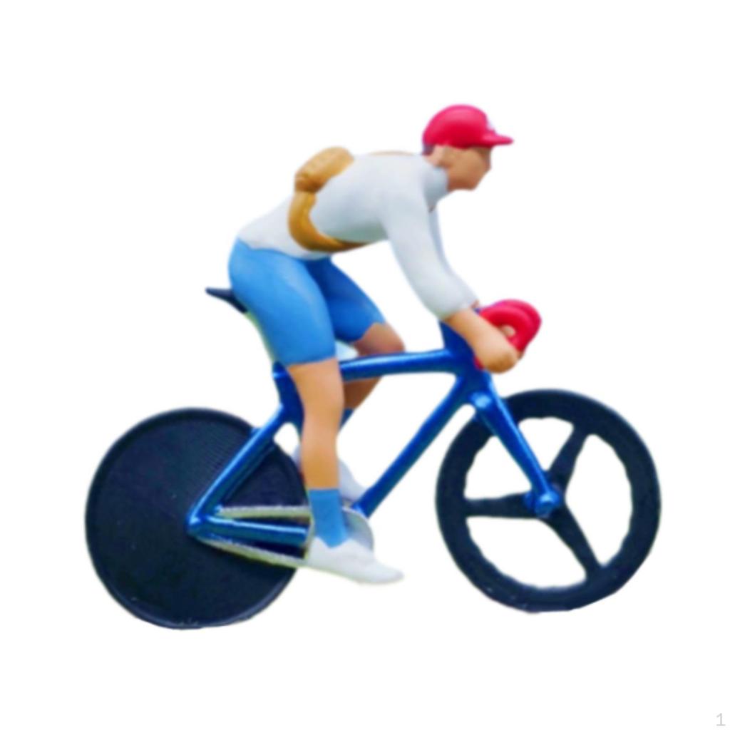 1/64 Велосипедист Смоляная Фигурка Езда Косплей Крошечные Люди Модель Поделки Для Кукольного Домика Пейзаж Пейзаж