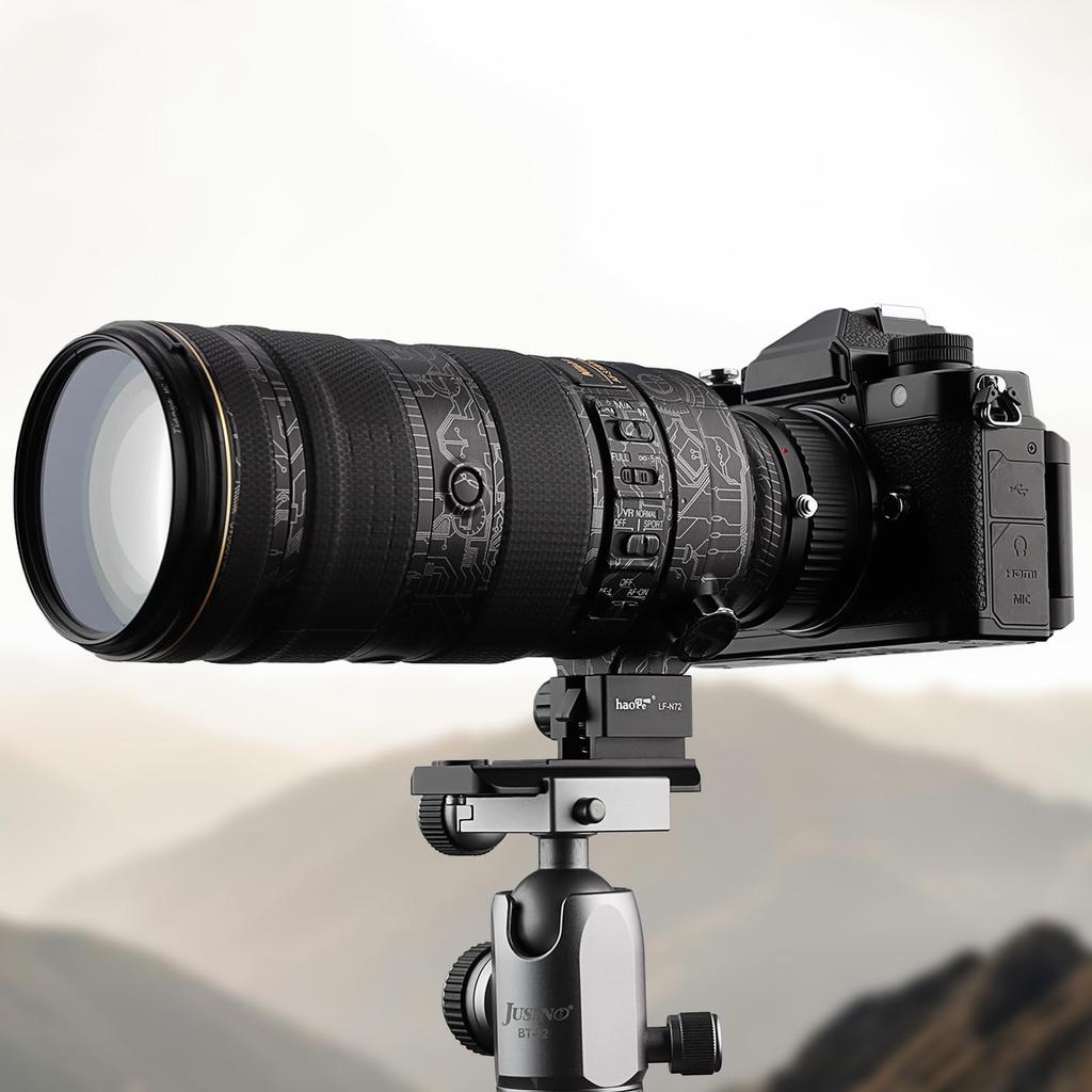 Haoge Lens Collar Replacement Foot Tripod Mount Ring for Nikon Nikkor ED VR I FL ED and 500mm PF ED VR Lenses with Arca Quick Release Plate LF-N72