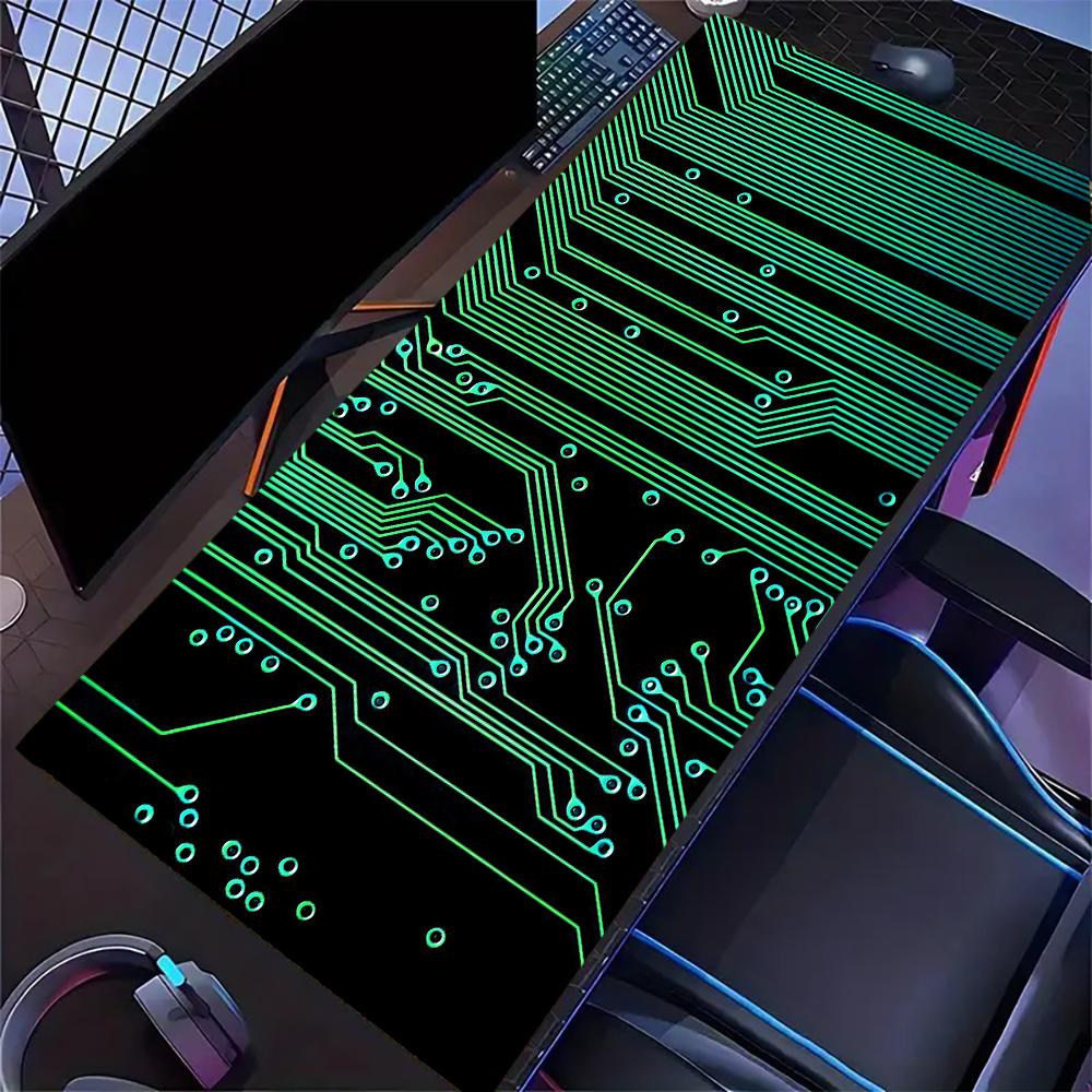 1pc Large Circuit Board Design Gaming Mouse Pad Non-Slip Cool Desk Mat HD Pads for Office PC Decorations for Home Gamer Playmat
