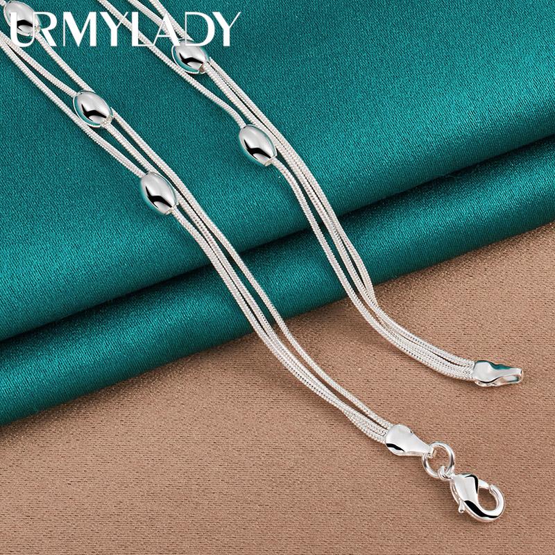 Ювелирные изделия ожерелья из стерлингового серебра 925 пробы, 18 дюймов, MN292