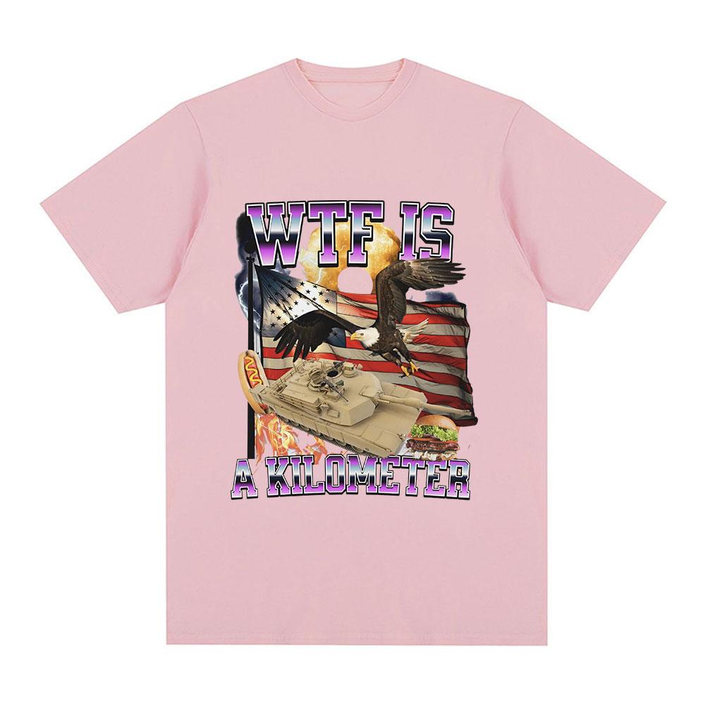 Wtf Is A Kilometer Meme Graphic T Shirt Mens Fashion Hip Hop Tshirt Summer Classic 100 Cotton Short Sleeve Oversized T Shirts