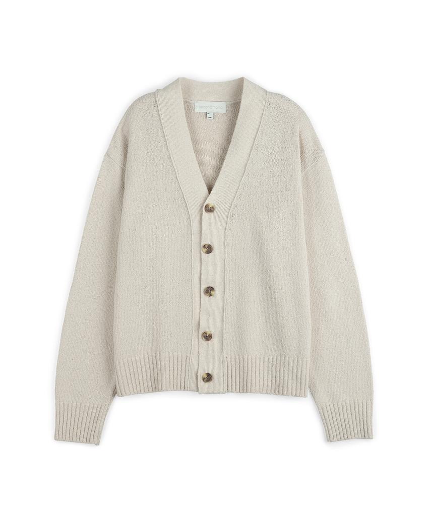 Кардиган Secondmono из фактурной хлопковой вязки букле Бежевый Secd001Beige