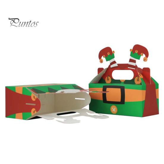 10 шт., Рождественская подарочная коробка, рождественский картонный подарок, коробки для конфет и печенья с ручкой, сумки для вкусностей, товары для праздника и вечеринки