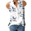 Women's Printed Sleeveless Button-down Casual Shirt