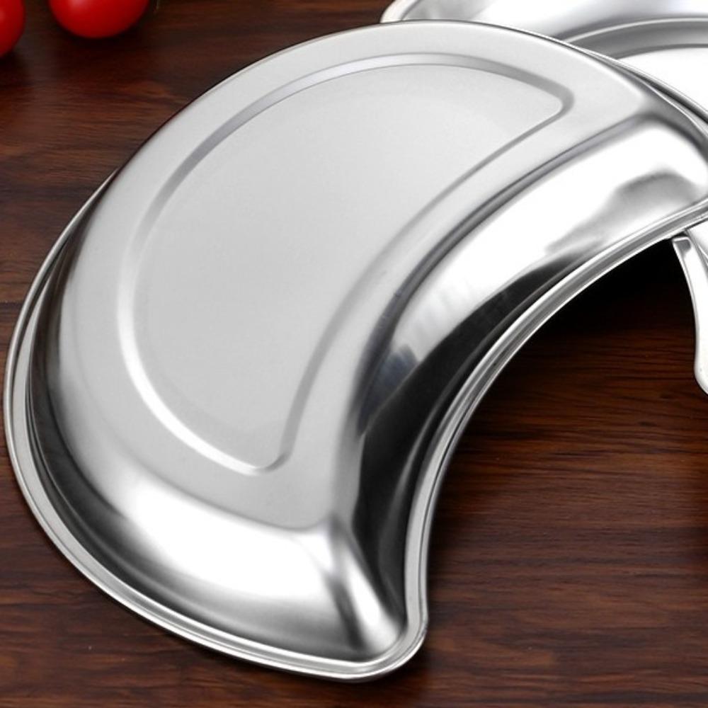 Mutifunctional Half-Moon Metal Trays Funny Child Plate Dinnerware Vegetable Plate Family Reunion