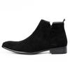 Fashion Men Ankle Boot High Heel Genuine Leather Men's 2025 Fashion Pointed Toe Dress Wedding Male Shoes Side Zipper Basic Boots for Men