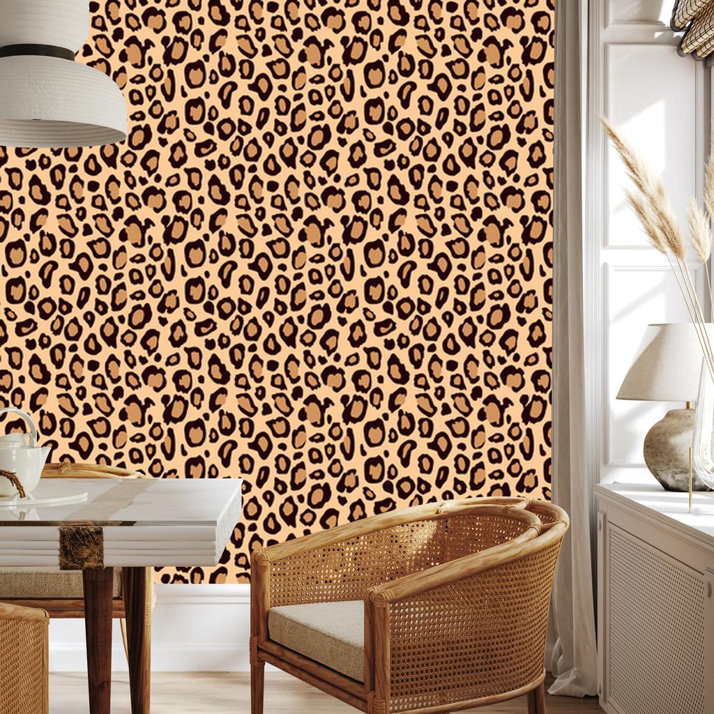 Animal Skin Wallpaper Orange and Cream 50x1000