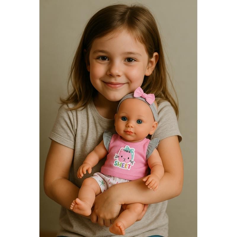 Doll Cradle Bed + Interactive Baby Doll Saying Mom Dad