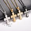 Stylish Stainless Steel Irregular Cross Pendant Necklace for Women Men Religious Christ Charms Chain Faith Prayer Metal Jewelry