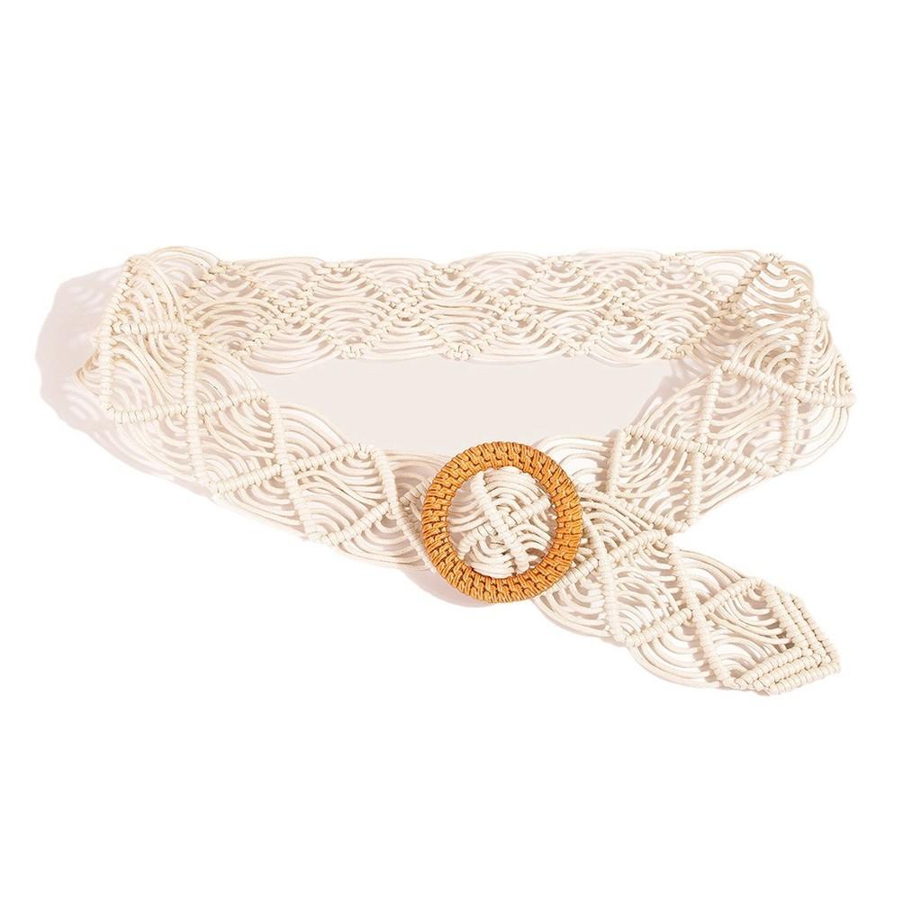 Vintage Woven Waist Belt For Women With Handmade Rope Craft For Summer And Winter Outfits