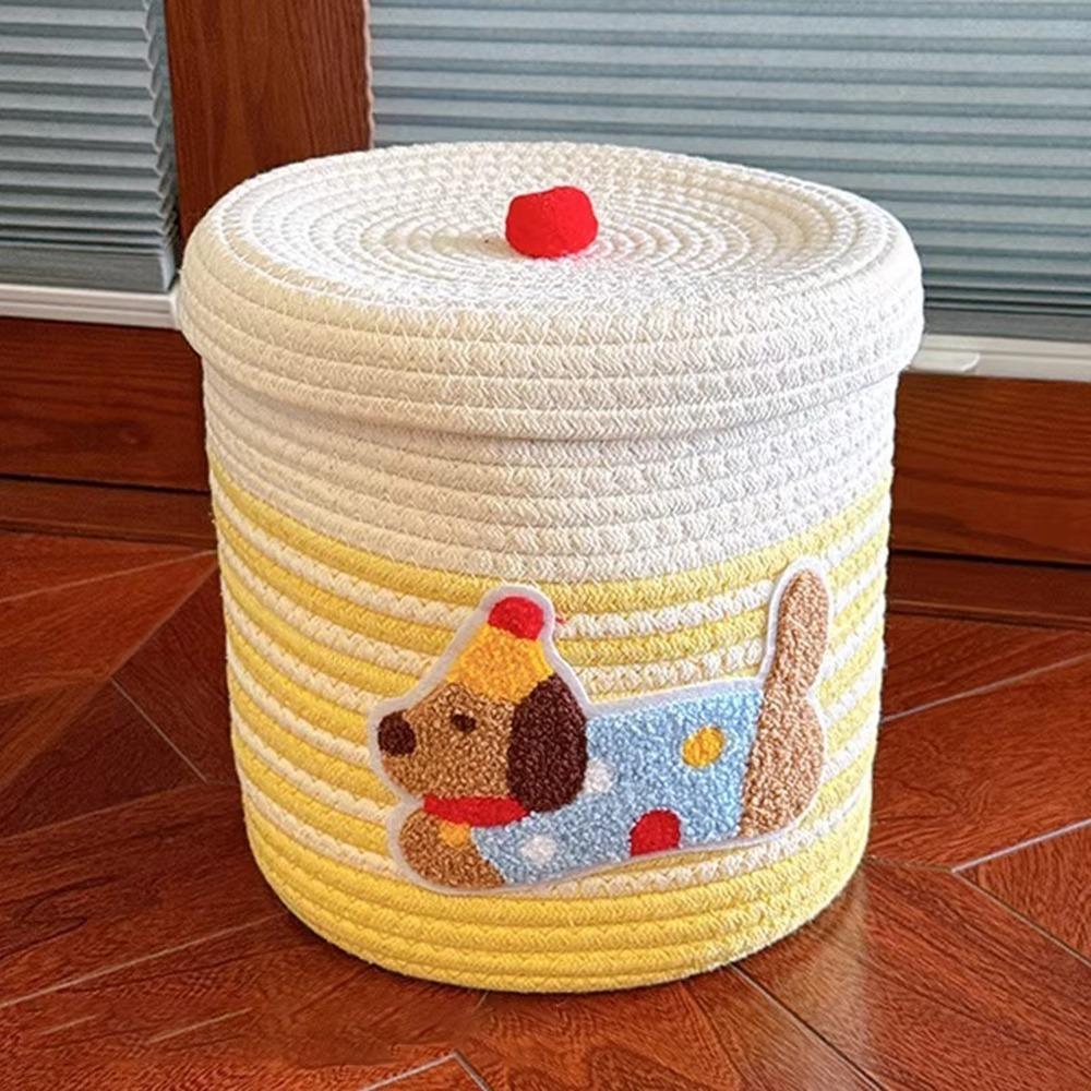 Пылезащитная плетеная корзина для хранения большой вместимости, корзина для организации дома, корзина для хранения с крышкой