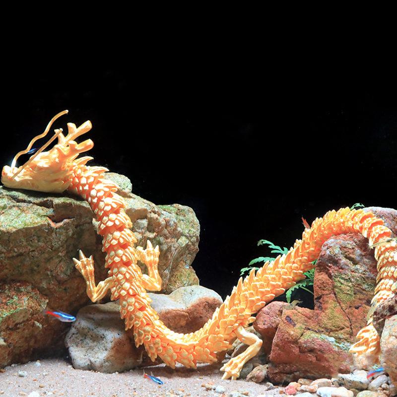 3D-печатные украшения в виде сиамских драконов, подвижные мультяшные растения, креативные растения-драконы, рокарий, украшение для ландшафтного дизайна аквариума, 30 см