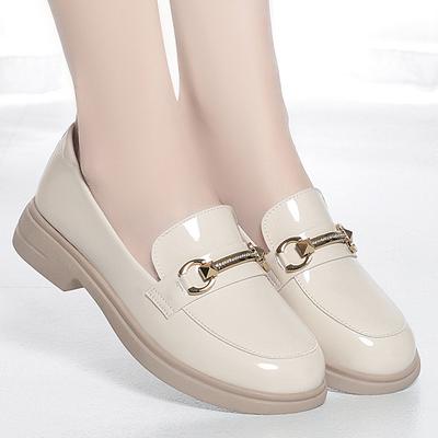 Модная обувь Весенняя и осенняя женская обувь Удобная мягкая подошва Женская обувь Маленькие женские кожаные туфли Яркие кожаные мокасины