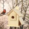 Wood Bird House Sturdy Sloped Roof Ideal Gift Unfinished Birdhouse Hummingbird for