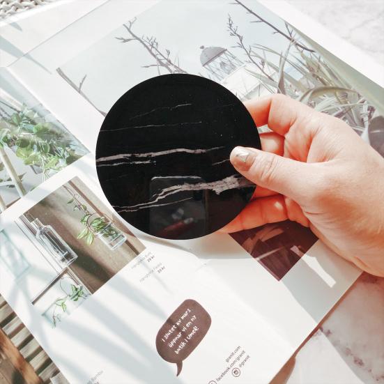 Anti-Scratch Smooth Surface Universal Marble Pattern Hexagon Marble Tea Cup Pad Tea Pad