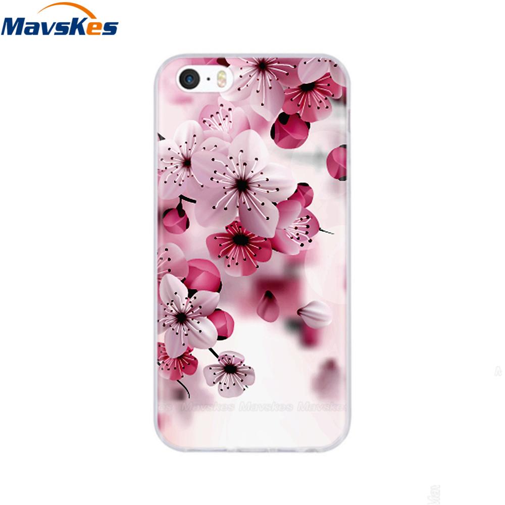 Мягкий чехол из ТПУ для iPhone 4 4s 5 5s SE 6 6s милый мультяшный кот цветок модный силиконовый чехол-бампер для телефона полная защита