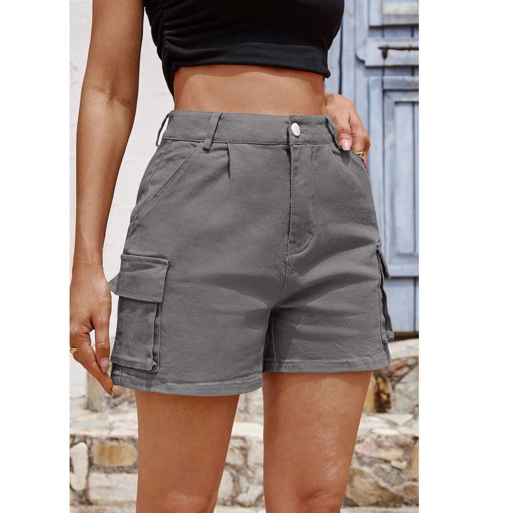 Женские джинсовые повседневные удобные однотонные рабочие шорты с несколькими карманами, уличные шорты с индивидуальностью для женщин
