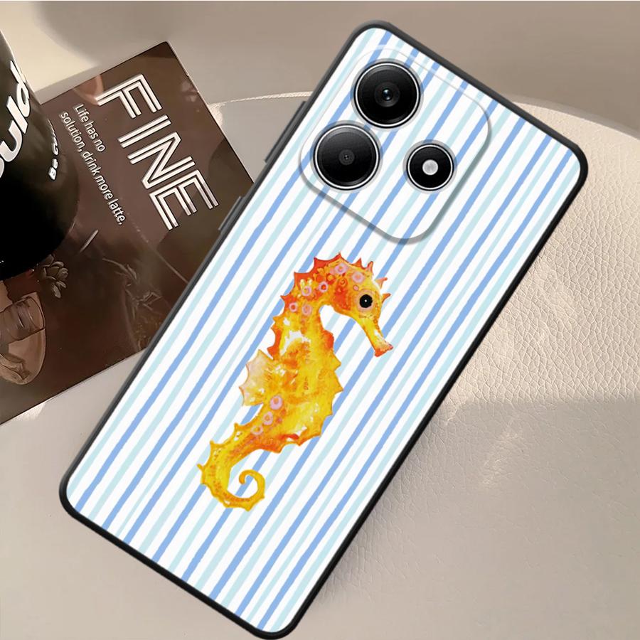 Морские Животные Мягкий Чехол-Крышка для Телефона для Xiaomi Redmi Note 11 13 12 Pro Plus 10S 12S 10 9 8 Pro 9s 11S