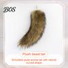 Soft Plush Tail for Cosplay DIY Therian Masque Kit, Furry Fox/Cat Animals with Customizable Costume Accessories Eye Mesh, Christmas Halloween
