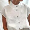 2023 Summer Hot-Selling Women's Casual Loose Fit Cotton-Linen Button-Up Shirt