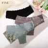 FINETOO Cotton Panties for Women Floral  Lace Briefs Comfortable Underwear Female Underpants Solid Color Pantys Lingerie S-XL