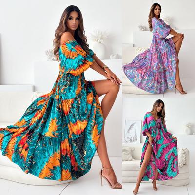 Новое осеннее облегающее платье с глубоким V-образным вырезом и разноцветным принтом