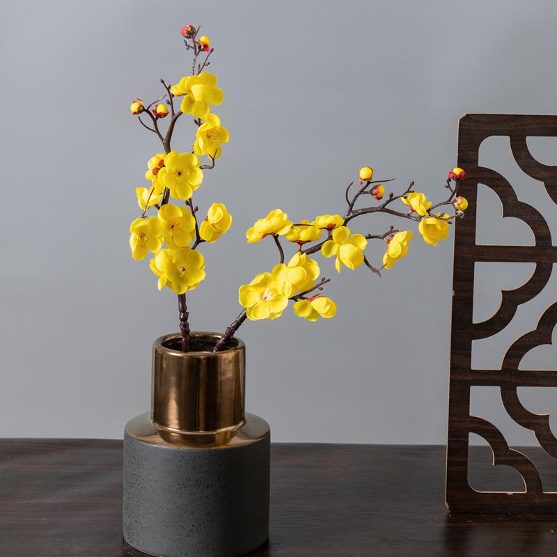 1 шт. Искусственный цветок Ветка цветущей сливы Цветок с эффектом живого прикосновения для стола, свадебного букета, домашнего декора, аксессуары для рождественских венков