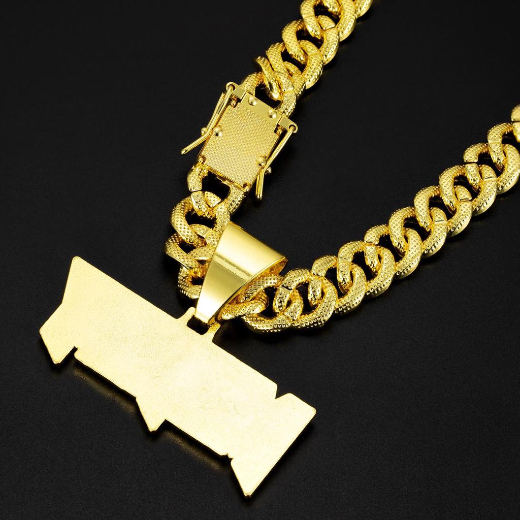 European American Hip-Hop MONEY Letter Diamond Pendant Cuban Necklace