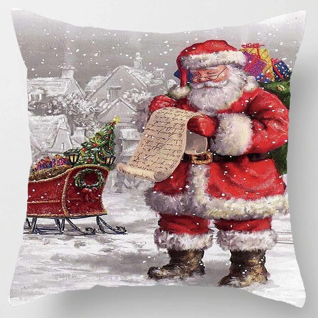 Christmas Themed Pillowcases Car Accessories Office Santa Claus Living Room Sofa Home Pillowcases
