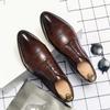 Fashion Mens Luxury Casual Triple Joint Wedding Shoes Handmade Trend Fashion Dress Shoes Black Formal Derby Shoes Gentleman Men's Shoes