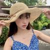 Sun Protection Seaside Sun Hat Large Brim Bow Panama Hat Summer Beach Fisherman Hat