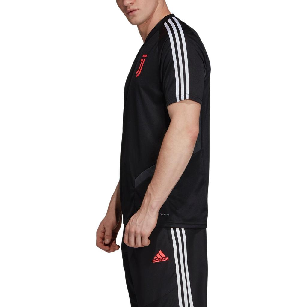 Adidas Футболка с коротким рукавом и полосатым логотипом Juventus, повседневная, мужская, черная DX9127