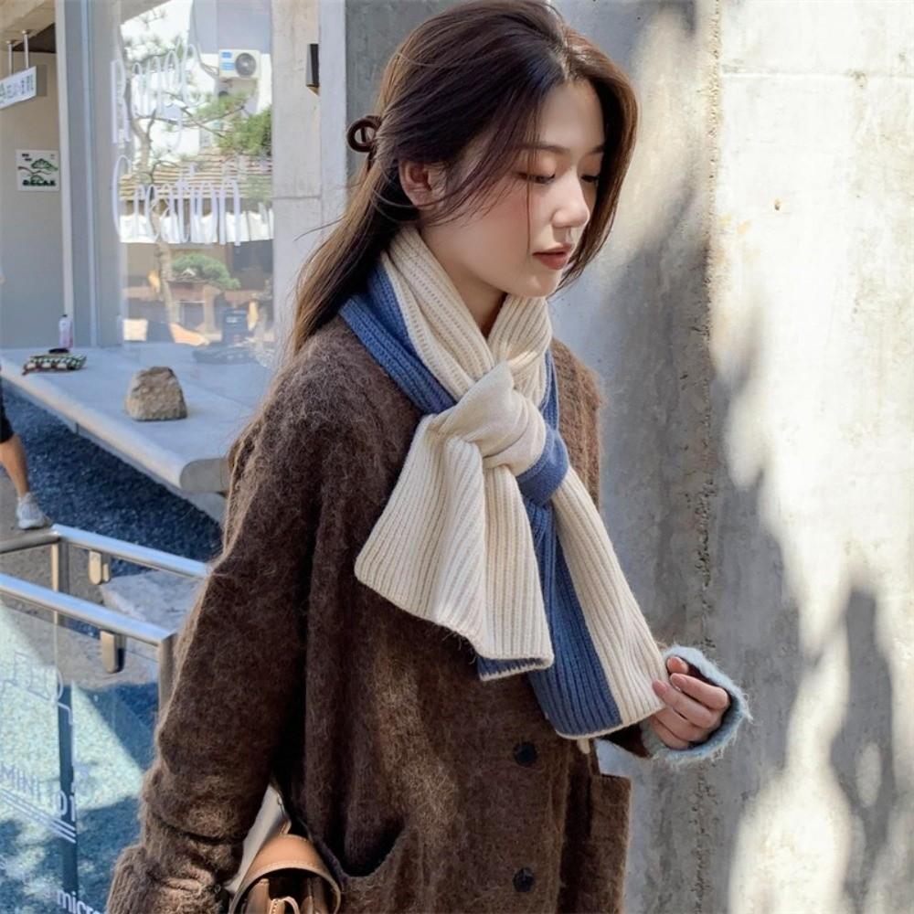 Thicken Shawl Wrap Knitting Neck Warmer Elegant Cross Scarf