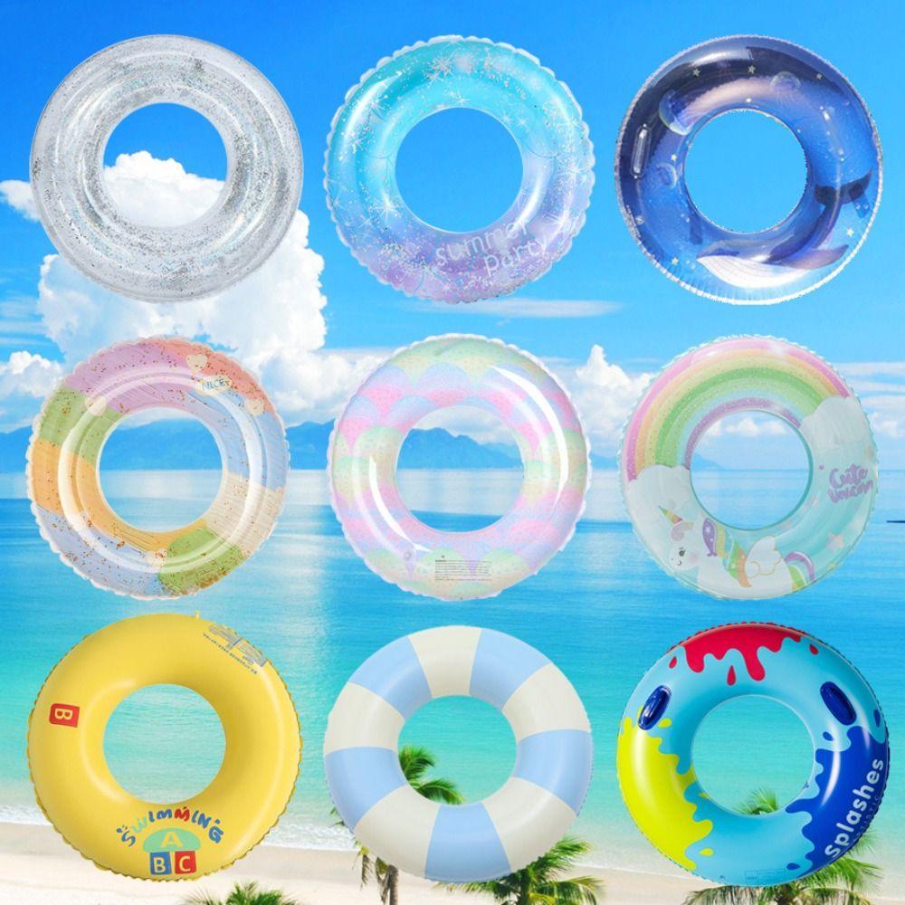 Thickened PVC Summer Swimming Ring Cute Beach Pool Toys Fun Inflatable Swim Circle