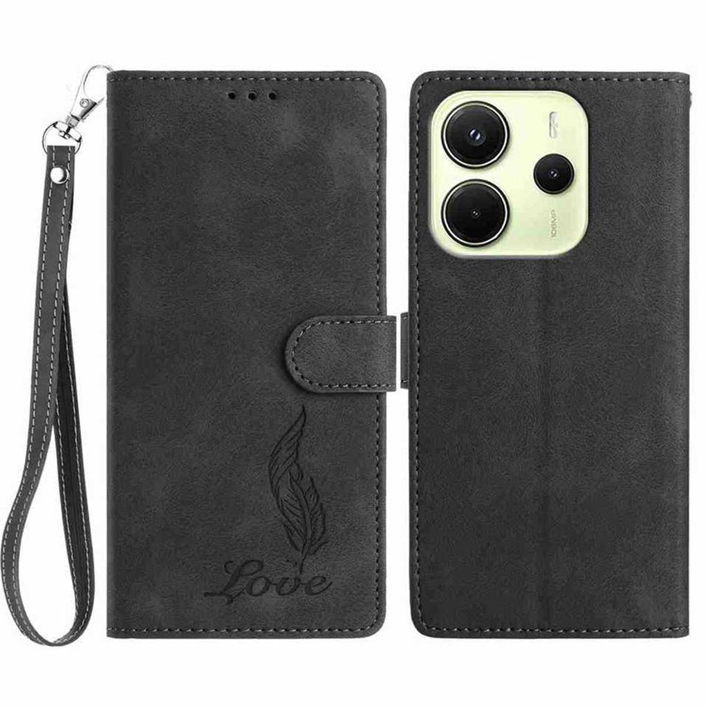 Кошелек-чехол с откидной крышкой с тисненым узором и перьевой ручкой для Redmi Note 14/Note 12/13C/14C/Xiaomi 14T,Xiaomi 11T,13 Lite,Mi 11 Lite,Poco X6...(8-цветный)