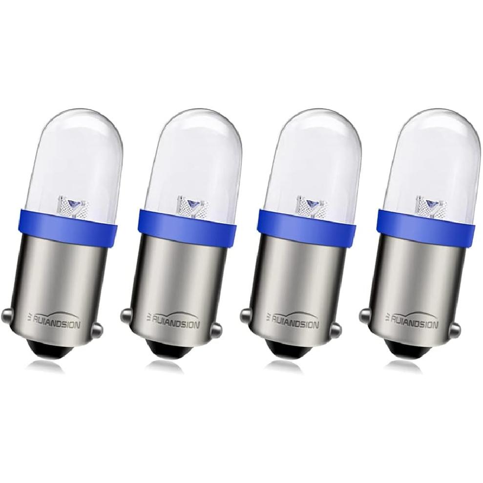 Ruiandsion BA9S LED Bulb 120V AC/DC Miniature Bayonet 9mm BA9s Base LED Replacement Bulb for Indicator Pilot Light,White (Pack of 4)