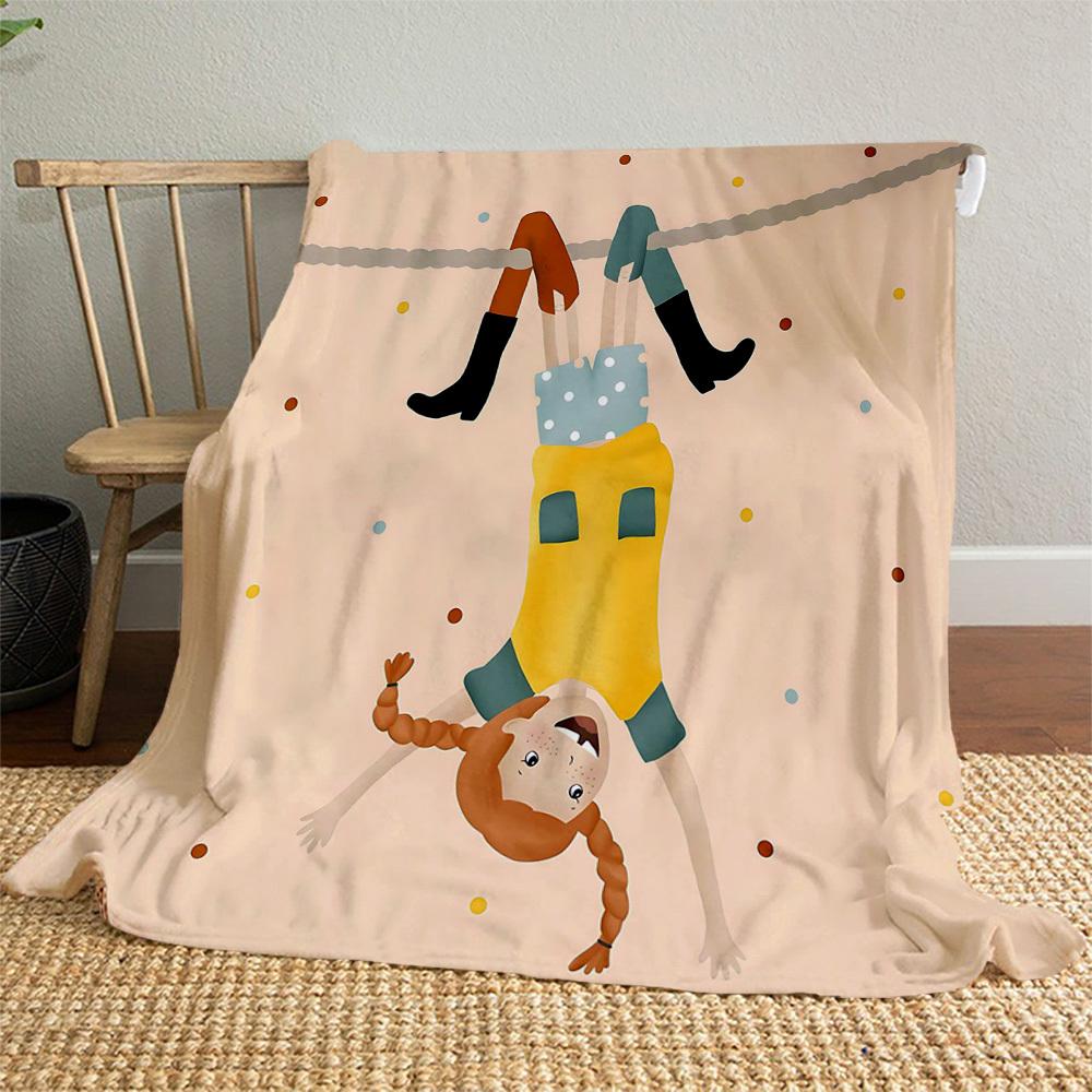 1PC girl, hangingOutdoor Flannel Blanket - Soft Plush Decor for Picnics, camping, Bedroom, Playroom, Office, or Lunch Break 1216A