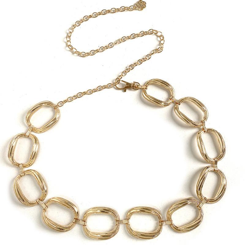 Fashion Chain Waist For Women With Metal Geometric Pattern And Style Classic
