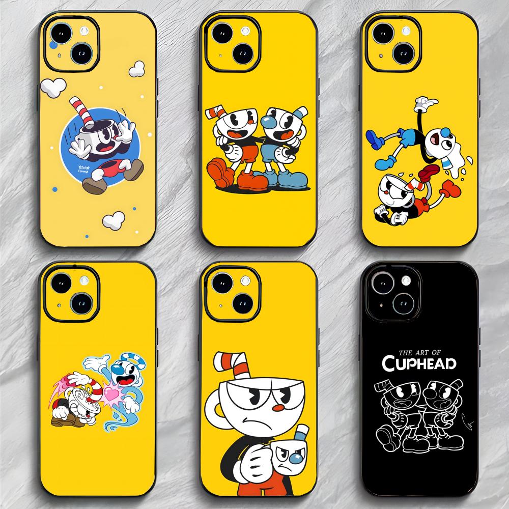 Милый американский мультяшный чехол для телефона C-Cuphead Чехол для телефона Мягкая упаковка Легкий Для iPhone17 16 15 14 13ProMax