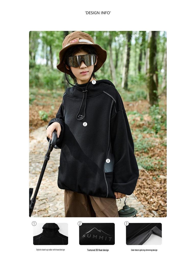 Koyama River Boys' Trendy Hooded Fleece Sweatshirt - Autumn 2025