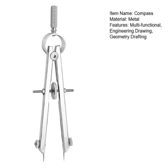 Metal Spring-Type Caliper Divider Multifunction Bow Compass Divider for Geometry Drafting Engineering Drawing Architecture Tool