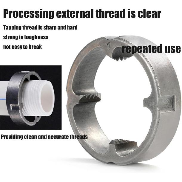 Комплект для нарезания резьбы для труб ПВХ, совместимый с электрической дрелью, плашки 1/2'' 3/4'' 1'', инструмент для нарезания внутренней и внешней резьбы для труб ПВХ, комплект для повторной нарезки резьбы для сантехники